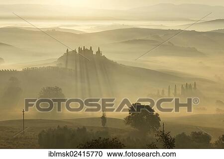 Morning mood, view towards Podere Belvedere, San Qurico d'Orcia, UNESCO World Cultural Heritage Site, Tuscany region, province of Siena, Italy, Europe View Large Photo Image Stock Image - Morning mood, view towards Podere Belvedere, San Qurico d'Orcia, UNESCO World Cultural Heritage Site, Tuscany region, province of Siena, Italy, Europe. Fotosearch