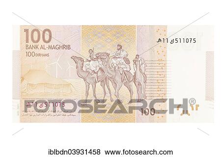 Stock Photo - Moroccan one hundred dirhams banknote. Fotosearch