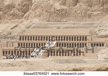 Stock Image - "Mortuary Temple of Queen Hatshepsut, Luxor Temple Complex, UNESCO World Heritage site, Thebes, Luxor, Luxor Governorate, Egypt, Africa". Fotosearch