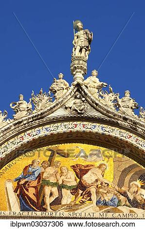 "Mosaic and sculptures on the front of St Mark's Basilica, Venice, Veneto, Italy, Europe" View Large Photo Image Stock Photograph - "Mosaic and sculptures on the front of St Mark's Basilica, Venice, Veneto, Italy, Europe". Fotosearch