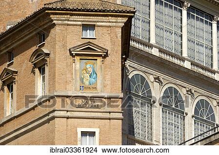 Picture - "Mosaic on the Mater Ecclesiae Monastery inside Vatican City, Piazza San Pietro, Saint Peter's Square, Vatican City State, Italy, Europe". Fotosearch