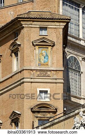 "Mosaic on the Mater Ecclesiae Monastery inside Vatican City, Piazza San Pietro, Saint Peter's Square, Vatican City State, Italy, Europe" View Large Photo Image Stock Image - "Mosaic on the Mater Ecclesiae Monastery inside Vatican City, Piazza San Pietro, Saint Peter's Square, Vatican City State, Italy, Europe". Fotosearch