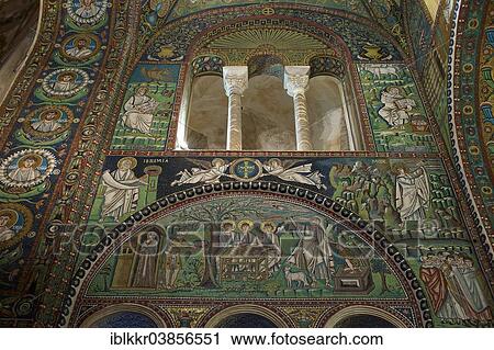 Stock Image - "Mosaics in the Basilica of San Vitale, UNESCO World Heritage Site, Ravenna, Adriatic, Emilia-Romagna region, Italy, Europe". Fotosearch