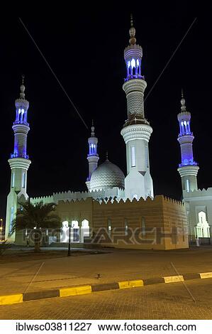 "Mosque at night, Ra's al-Khaimah, United Arab Emirates, Asia" View Large Photo Image Stock Photo - "Mosque at night, Ra's al-Khaimah, United Arab Emirates, Asia". Fotosearch