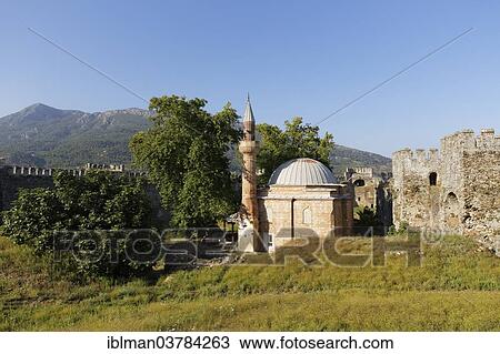 Stock Image - "Mosque in Mamure Castle, Anamur, Mersin province, Cilicia, Turkish Riviera, Turkey, Asia". Fotosearch
