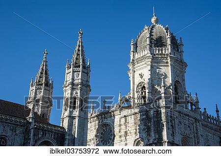 Stock Image - "Mosteiro dos Jeronimos, Jeronimos Monastery, Belem, Lisbon, Lisbon District, Portugal, Europe". Fotosearch