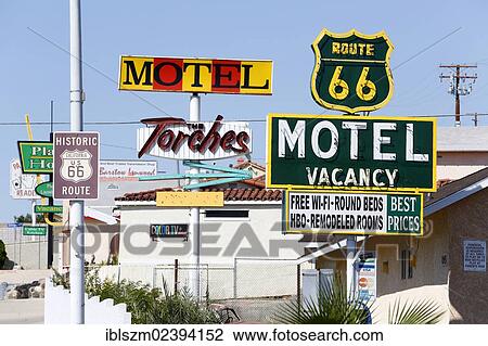 "Motels on Route 66 in Barstow, California, USA" View Large Photo Image Stock Image - "Motels on Route 66 in Barstow, California, USA". Fotosearch