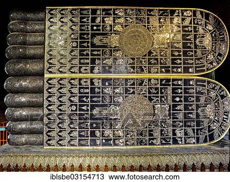 "Mother of pearl inlay on the soles of the Reclining Buddha, Wat Pho Temple, Bangkok, Central Thailand, Thailand, Asia" View Large Photo Image Stock Image - "Mother of pearl inlay on the soles of the Reclining Buddha, Wat Pho Temple, Bangkok, Central Thailand, Thailand, Asia". Fotosearch