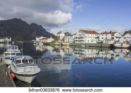 "Motor boats in the port of Henningsvaer, Lofoten, Nordland, Norway, Europe" View Large Photo Image Stock Photograph - "Motor boats in the port of Henningsvaer, Lofoten, Nordland, Norway, Europe". Fotosearch