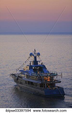 "Motor yacht, Stella Maris, at dawn, Monaco, Monaco, Europe" View Large Photo Image Picture - "Motor yacht, Stella Maris, at dawn, Monaco, Monaco, Europe". Fotosearch