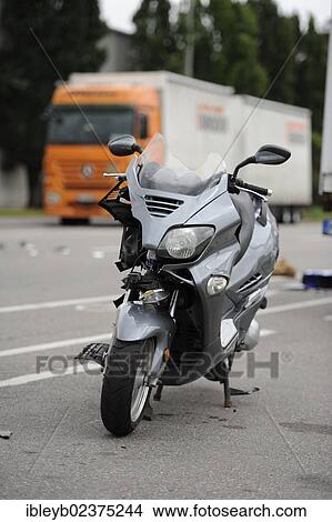 "Motorcycle standing at a crash site, traffic accident caused by a motorcyclist who was driving under the influence of alcohol, Stuttgart, Baden-Wuerttemberg, Germany, Europe" View Large Photo Image Picture - "Motorcycle standing at a crash site, traffic accident caused by a motorcyclist who was driving under the influence of alcohol, Stuttgart, Baden-Wuerttemberg, Germany, Europe". Fotosearch