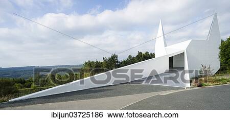 Stock Photograph - "Motorway Church Siegerland on the A45 motorway, architects Schneider and Schumacher, Wilnsdorf, North Rhine-Westphalia, Germany, Europe". Fotosearch