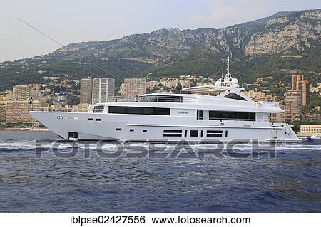 "Motoryacht Indiana, shipyard Bilgin Yacht Length 38 meters, built in 2010, anchored in front of the Principality of Monaco, Cote d'Azur, Mediterranean, Europe" View Large Photo Image Stock Photograph - "Motoryacht Indiana, shipyard Bilgin Yacht Length 38 meters, built in 2010, anchored in front of the Principality of Monaco, Cote d'Azur, Mediterranean, Europe". Fotosearch