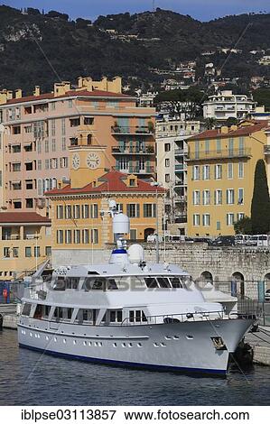 Stock Photo - "Motoryacht """"Strangelove"""", Feadship shipyard, length 47. 5 metres, built in 1982, in the port of Nice, Nizza, Departement Alpes Maritimes, Departement Alpes-Maritimes, Region Provence-Alpes-Cote d? ÇÖAzur, France, Europe". Fotosearch