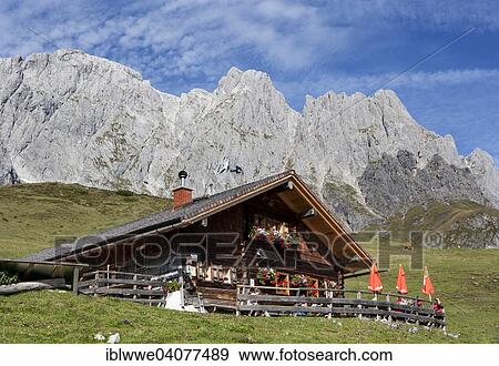 "Mountain hut with Hochkonig, Muhlbach, Salzburg State, Austria, Europe" View Large Photo Image Stock Photo - "Mountain hut with Hochkonig, Muhlbach, Salzburg State, Austria, Europe". Fotosearch