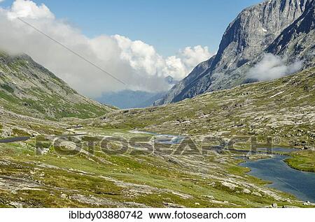 "Mountain landscape along Trollstigen Road, near Andalsnes, More og Romsdal, Western Norway, Norway, Europe" View Large Photo Image Stock Image - "Mountain landscape along Trollstigen Road, near Andalsnes, More og Romsdal, Western Norway, Norway, Europe". Fotosearch