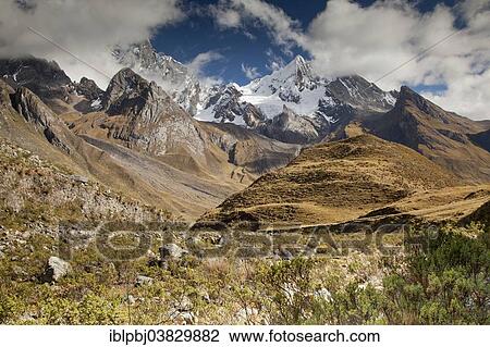 "Mountain landscape in the Cordillera Huayhuash, Peru, South America" View Large Photo Image Stock Image - "Mountain landscape in the Cordillera Huayhuash, Peru, South America". Fotosearch