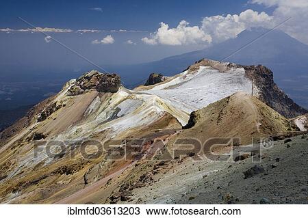 Stock Image - "Mountain landscape near the summit of the Iztaccihuatl, Iztaccihuatl Popocatepetl National Park, Puebla, Mexico, North America". Fotosearch
