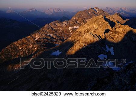 "Mountain panorama in the morning light, Warth, Vorarlberg, Austria, Europe" View Large Photo Image Stock Photo - "Mountain panorama in the morning light, Warth, Vorarlberg, Austria, Europe". Fotosearch