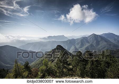 Stock Photo - "Mountain scenery, Castelvecchio di Rocca Barbena, Savona Province, Liguria, Italy, Europe". Fotosearch