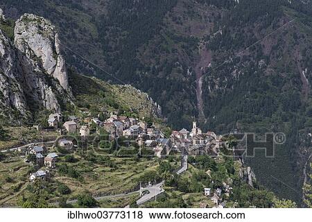 "Mountain village of Roubion along the Route des Grandes Alpes mountain road, Roubion, Provence-Alpes-Cote d'Azur, French Maritime Alps, France, Europe" View Large Photo Image Stock Photo - "Mountain village of Roubion along the Route des Grandes Alpes mountain road, Roubion, Provence-Alpes-Cote d'Azur, French Maritime Alps, France, Europe". Fotosearch