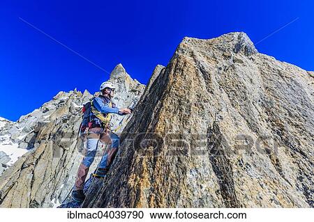 "Mountaineer during the ascent of the southern summit of Aiguille du Tour, Mont Blanc massif, Alps, Canton of Valais, Switzerland, Europe" View Large Photo Image Stock Image - "Mountaineer during the ascent of the southern summit of Aiguille du Tour, Mont Blanc massif, Alps, Canton of Valais, Switzerland, Europe". Fotosearch