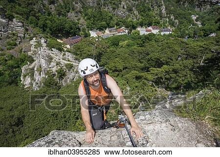 "Mountaineer, Modlinger Via Ferrata, Modling, Lower Austria, Austria, Europe" View Large Photo Image Stock Photography - "Mountaineer, Modlinger Via Ferrata, Modling, Lower Austria, Austria, Europe". Fotosearch