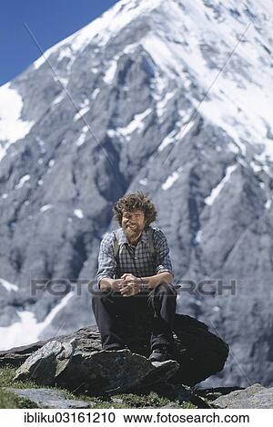 "Mountaineer Reinhold Messner sitting in front of Mt Koenigsspitze, Sulden, South Tyrol province, Trentino-Alto Adige, Italy, Europe" View Large Photo Image Stock Image - "Mountaineer Reinhold Messner sitting in front of Mt Koenigsspitze, Sulden, South Tyrol province, Trentino-Alto Adige, Italy, Europe". Fotosearch