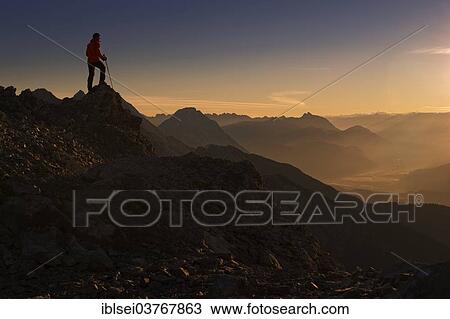 "Mountaineer, sunrise above the Inn Valley, Ehrwald, Tyrol, Austria, Europe" View Large Photo Image Stock Image - "Mountaineer, sunrise above the Inn Valley, Ehrwald, Tyrol, Austria, Europe". Fotosearch