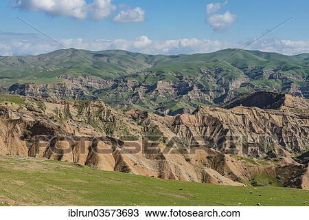 Stock Image - "Mountainous landscape, on the border of Iran, Darbandikhan, Iraqi Kurdistan, Iraq, Asia". Fotosearch