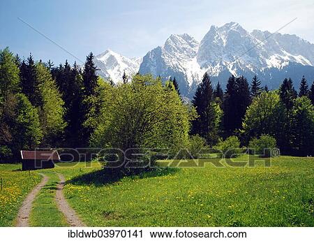 "Mountains Alpspitze and Waxenstein? Çï? Çïof the Wetterstein range from the meadows near Grainau, Upper Bavaria, Bavaria, Germany, Europe" View Large Photo Image Stock Image - "Mountains Alpspitze and Waxenstein? Çï? Çïof the Wetterstein range from the meadows near Grainau, Upper Bavaria, Bavaria, Germany, Europe". Fotosearch