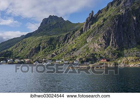 "Mountains and houses of Svolvaer, the slope of Mt Finnoy with the famous pinnacle and the Svolvaergeita climbing rock, Svolvaer, Insel Austvagoy, Lofoten, Nordland, Northern Norway, Norway, Europe" View Large Photo Image Picture - "Mountains and houses of Svolvaer, the slope of Mt Finnoy with the famous pinnacle and the Svolvaergeita climbing rock, Svolvaer, Insel Austvagoy, Lofoten, Nordland, Northern Norway, Norway, Europe". Fotosearch