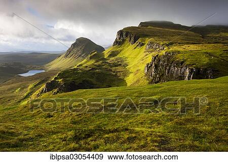 Stock Photo - "Mountains at Quiraing, Isle of Skye, Scotland, United Kingdom, Europe". Fotosearch