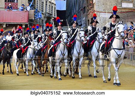 "Mounted dragoons at a parade before the historical horse race Palio di Siena, Piazza del Campo, Siena, Tuscany, Italy, Europe" View Large Photo Image Stock Image - "Mounted dragoons at a parade before the historical horse race Palio di Siena, Piazza del Campo, Siena, Tuscany, Italy, Europe". Fotosearch