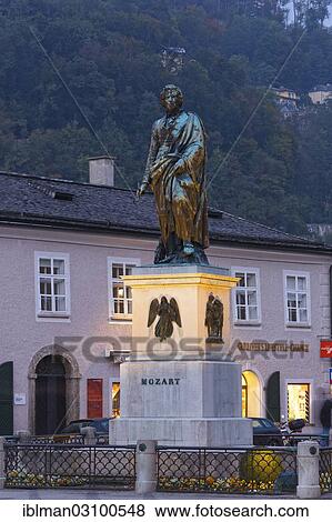 "Mozart Monument, Mozartplatz, Altstadt, Salzburg, Salzburg State, Austria, Europe" View Large Photo Image Stock Photo - "Mozart Monument, Mozartplatz, Altstadt, Salzburg, Salzburg State, Austria, Europe". Fotosearch
