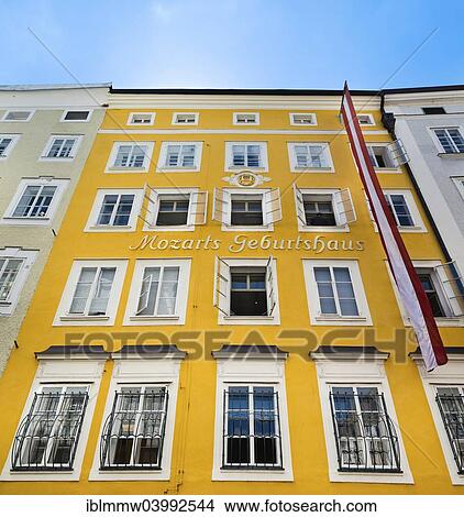 "Mozart's birthplace in Getreidegasse street, Salzburg, Austria, Europe" View Large Photo Image Picture - "Mozart's birthplace in Getreidegasse street, Salzburg, Austria, Europe". Fotosearch