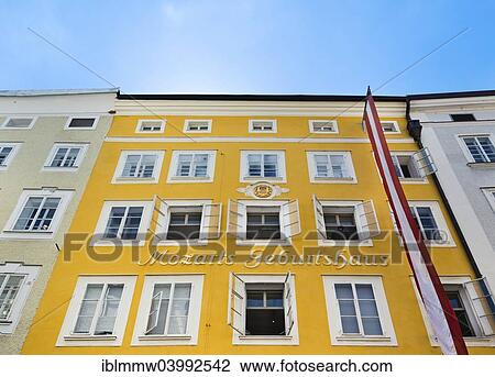 "Mozart's birthplace in Getreidegasse street, Salzburg, Austria, Europe" View Large Photo Image Stock Image - "Mozart's birthplace in Getreidegasse street, Salzburg, Austria, Europe". Fotosearch