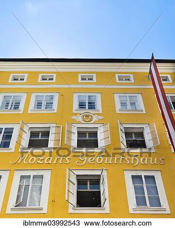 "Mozart's birthplace in Getreidegasse street, Salzburg, Austria, Europe" View Large Photo Image Stock Image - "Mozart's birthplace in Getreidegasse street, Salzburg, Austria, Europe". Fotosearch