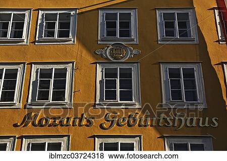"Mozarts Geburtshaus, German for Mozart's birthplace, in the evening light, Getreidegasse, historic center, Salzburg, Salzburg State, Austria, Europe" View Large Photo Image Stock Photo - "Mozarts Geburtshaus, German for Mozart's birthplace, in the evening light, Getreidegasse, historic center, Salzburg, Salzburg State, Austria, Europe". Fotosearch