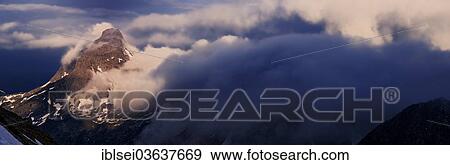 Stock Photo - "Mt Biberkopf, summit shrouded in clouds, Oberstdorf, Oberallgau, Allgau, Swabia, Bavaria, Germany, Europe". Fotosearch