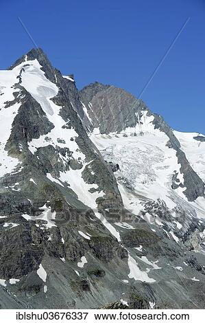 Stock Photo - "Mt Kleinglockner and Mt Grossglockner, Kaiser-Franz-Josefs-Hohe, Carinthia, Austria, Europe". Fotosearch