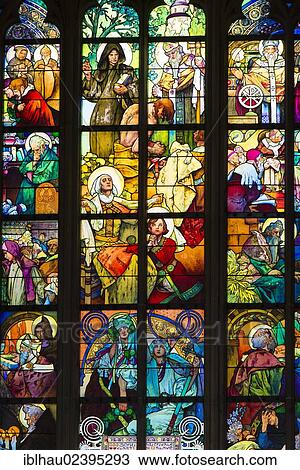 "Mucha window, stained glass by Mucha, St. Vitus Cathedral, Prague Castle, Prague, Czech Republic, Europe" View Large Photo Image Stock Image - "Mucha window, stained glass by Mucha, St. Vitus Cathedral, Prague Castle, Prague, Czech Republic, Europe". Fotosearch