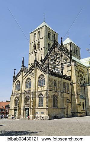"Muenster Cathedral, St. -Paulus-Dom, Domplatz square, Munster, North Rhine-Westphalia, Germany, Europe" View Large Photo Image Stock Image - "Muenster Cathedral, St. -Paulus-Dom, Domplatz square, Munster, North Rhine-Westphalia, Germany, Europe". Fotosearch