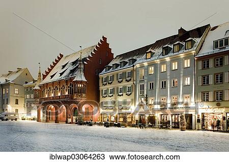 Stock Image - "Muensterplatz square in winter, Freiburg, Freiburg im Breisgau, Baden-Wurttemberg, Germany, Europe". Fotosearch