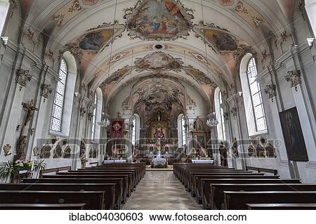Stock Image - "Muhlfeldkirche church, Bad Tolz, Upper Bavaria, Bavaria, Germany, Europe". Fotosearch