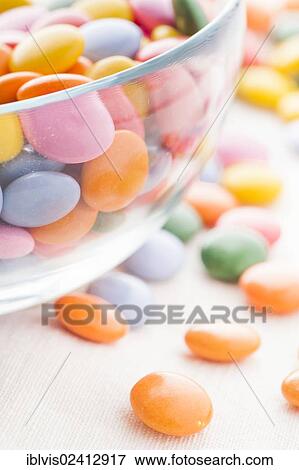 Multicolored candy, glass bowl View Large Photo Image Stock Photo - Multicolored candy, glass bowl. Fotosearch