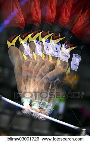 "Multiple exposure, high bar, EnBW Gymnastics World Cup 2012, Porsche-Arena, Stuttgart, Baden-Wurttemberg, Germany, Europe" View Large Photo Image Stock Photograph - "Multiple exposure, high bar, EnBW Gymnastics World Cup 2012, Porsche-Arena, Stuttgart, Baden-Wurttemberg, Germany, Europe". Fotosearch