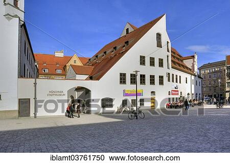 Stock Image - "Munich City Museum on St. -Jakobs-Platz square, in the former municipal arsenal of Munich, historic center, Munich, Upper Bavaria, Bavaria, Germany, Europe". Fotosearch