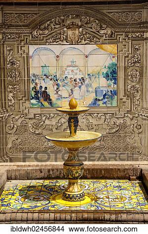 "Mural and fountain made of tiles and ceramics at the Plaza de Espana, Seville, Andalusia, Spain, Europe" View Large Photo Image Picture - "Mural and fountain made of tiles and ceramics at the Plaza de Espana, Seville, Andalusia, Spain, Europe". Fotosearch