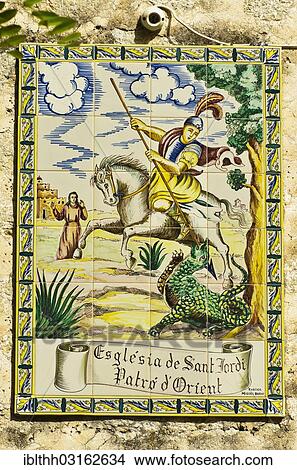 "Mural at the Esglesia de Sant Jordi, Serra de Tramuntana, Majorca, Balearic Islands, Spain, Europe" View Large Photo Image Picture - "Mural at the Esglesia de Sant Jordi, Serra de Tramuntana, Majorca, Balearic Islands, Spain, Europe". Fotosearch